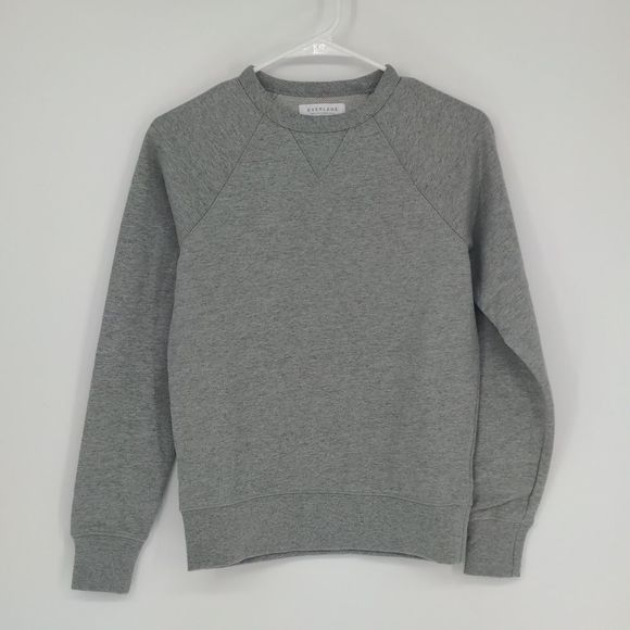 Everlane Women Men The Classic French Terry Crew Sweater Heather Grey‎ Size XXXS - Picture 1 of 14